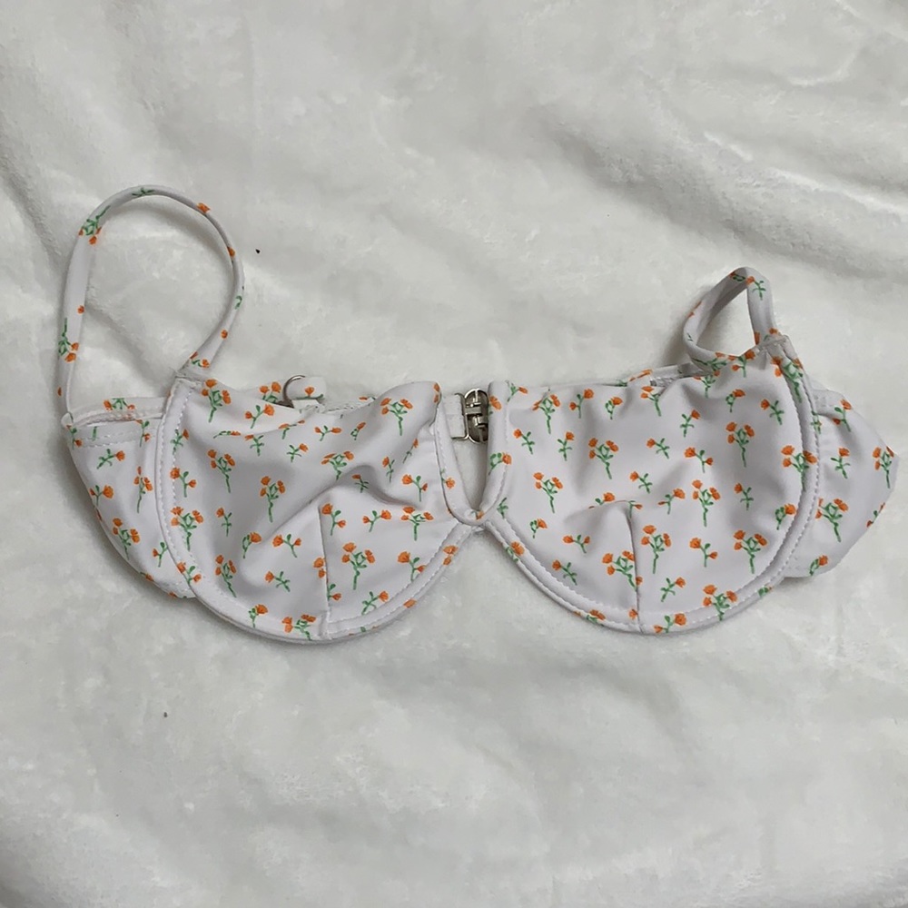 white flower swim top